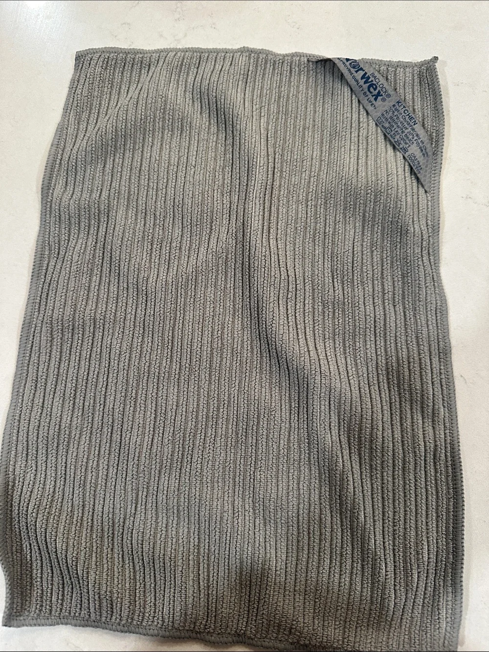 Norwex Gray Ribbed Kitchen Towel